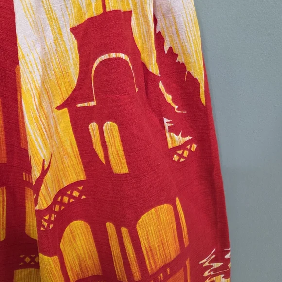 Vintage 70s Hukilau Fashions Elegant Red Halter Dress Art To Wear‎ Size XS Rare - Picture 5 of 16